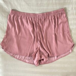 Only Pink Satin Pajama Shorts Relaxed Fit